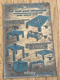 PRINTING BLOCKS Type Plates Etched Engraved Vintage Metal Molds Advertising