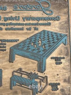 PRINTING BLOCKS Type Plates Etched Engraved Vintage Metal Molds Advertising