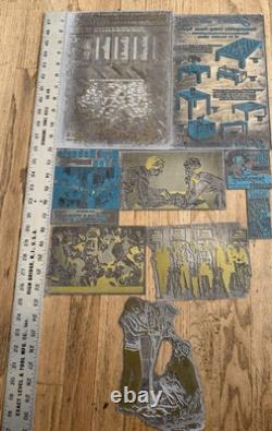 PRINTING BLOCKS Type Plates Etched Engraved Vintage Metal Molds Advertising