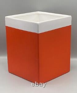 Pantone Universe Tangerine Tango 10Waste Basket Trash Can Ceramic RARE 17-1463