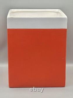 Pantone Universe Tangerine Tango 10Waste Basket Trash Can Ceramic RARE 17-1463