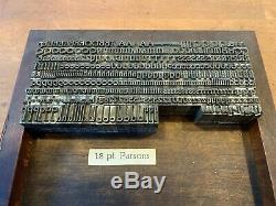 Parsons 18P Foundry Type Font Barnhart Brothers & Spindler ATF Letterpress SORTS