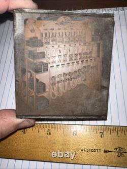 Print Block (Gates Automotive Belts) Store Display. Copper Face. Nice Image