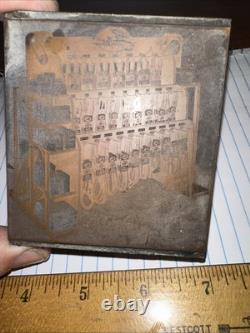 Print Block (Gates Automotive Belts) Store Display. Copper Face. Nice Image