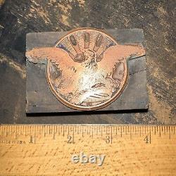 Print Block Majestic Eagle, With Spread Wings Copper Face