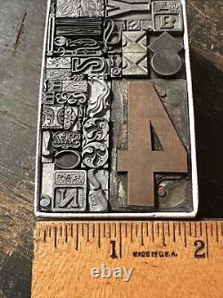 Print Blocks Lead & Copper Ornamentals Borders Dingbats. Beautiful Variety #10