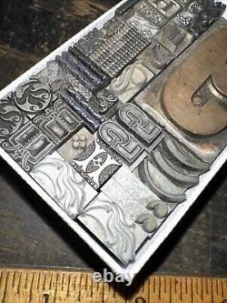 Print Blocks Lead & Copper Ornamentals Borders Dingbats. Beautiful Variety #19