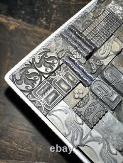 Print Blocks Lead & Copper Ornamentals Borders Dingbats. Beautiful Variety #19