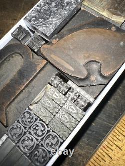 Print Blocks Lead Ornamental Borders Dingbats Variety Beautiful Designs! C11