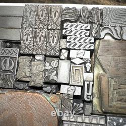 Print Blocks Lead Ornamental Borders Dingbats Variety Beautiful Designs! C11