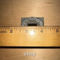 Printing Block (Beautiful Wreath Of Leaves) Room For Type. Lead Block