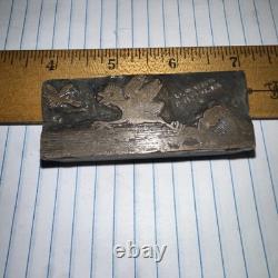 Printing Block (Bird Chasing Insect) Nice Image! Copper Face
