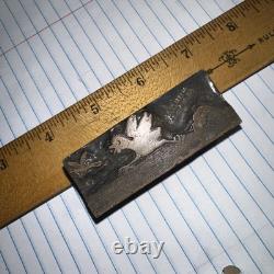 Printing Block (Bird Chasing Insect) Nice Image! Copper Face
