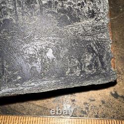 Printing Block Indians Hunting buffalo Incredible Details! Rare