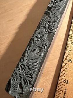 Printing Block (Long Border edge Flowers) 11 Inch Type Cut