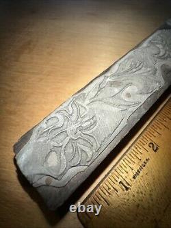 Printing Block (Long Border edge Flowers) 11 Inch Type Cut