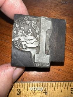 Printing Block May Day Courting Couple