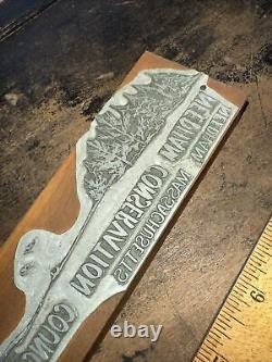 Printing Block Needham Conservation Council Needham Massachusetts