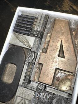 Printing Blocks Lead & Copper Ornamentals Borders Dingbats. Beautiful Variety #6