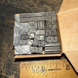 Printing Blocks Lead Ornamental Borders Dingbats Variety Beautiful! #69