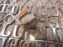 Printing Letterpress Printer Block Antique Upper & Lower Case Wood Alphabet w #s