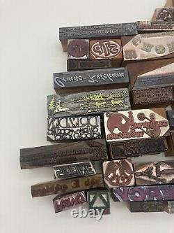 Printing Letterpress Printers Block Lot OVER 50 Vintage Printers Blocks #1