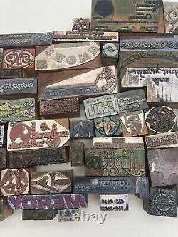 Printing Letterpress Printers Block Lot OVER 50 Vintage Printers Blocks #1