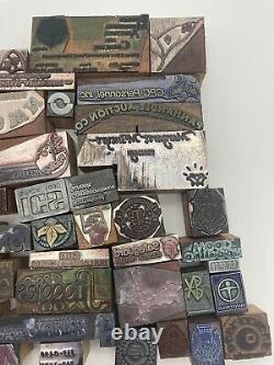 Printing Letterpress Printers Block Lot OVER 50 Vintage Printers Blocks #1