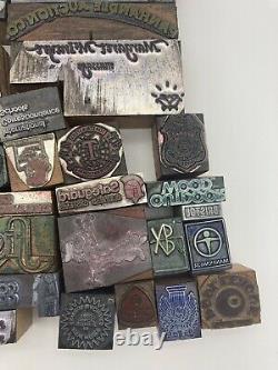 Printing Letterpress Printers Block Lot OVER 50 Vintage Printers Blocks #1