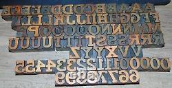 Printing Letterpress Printers Block Wood Type Numbers Letters 13/16 Tall