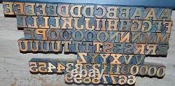 Printing Letterpress Printers Block Wood Type Numbers Letters 13/16 Tall