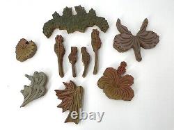 RARE 1932 Hawaiian Wood Carved Textile Printing Block Hand Made Stamp Set of 10