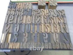 RARE Calendar Wood Type font -6 Line 1 tall square numbers NICE FONT