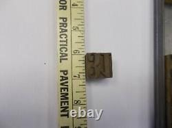 RARE Calendar Wood Type font -6 Line 1 tall square numbers NICE FONT