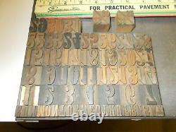 RARE Calendar Wood Type font -6 Line 1 tall square numbers NICE FONT