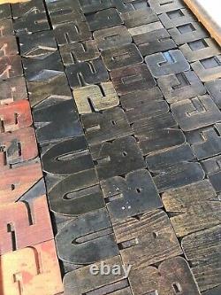 RARE Wood Letterpress Print Type 103 pcs 2-7/16 Set Lot Vtg