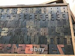 RARE Wood Letterpress Print Type 103 pcs 2-7/16 Set Lot Vtg