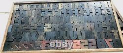 RARE Wood Letterpress Print Type 103 pcs 2-7/16 Set Lot Vtg