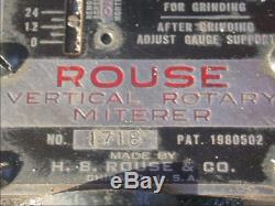Rare Vintage Lead Type Print Press Elect Rouse Vertical Rotary Miterer Free Ship