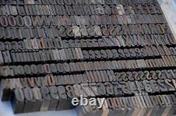 Rare letterpress wood printing blocks 283pcs 0.71 wooden characters woodtype