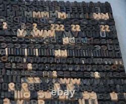 Rare letterpress wood printing blocks 454pcs 0.43 wooden characters woodtype
