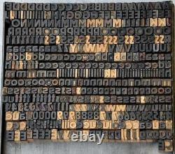 Rare letterpress wood printing blocks 454pcs 0.43 wooden characters woodtype