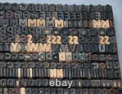 Rare letterpress wood printing blocks 454pcs 0.43 wooden characters woodtype