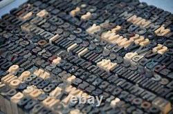 Rare letterpress wood printing blocks 454pcs 0.43 wooden characters woodtype