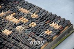 Rare letterpress wood printing blocks 454pcs 0.43 wooden characters woodtype