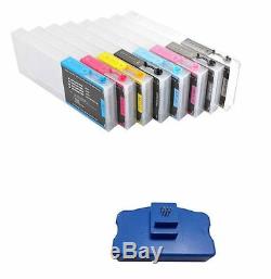 Refillable Ink Cartridge for Epson Stylus Pro 7880 9880 +Chip resetter + Funnels