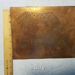 Rhinoceros Rhino Copper Engraved Printing Plate Block Letterpress Rare Children