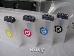 Roland Continuous Ink System for VS-300/VS-420 4 Bulk Bottles with 8 Cartridges