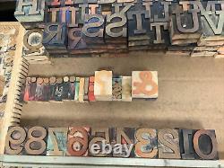Set of Wooden Letterpress Font with Drawer 158 Pieces