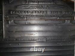 The White Motor Company Vintage Printing Letterpress Printers Block Huge 9 inch